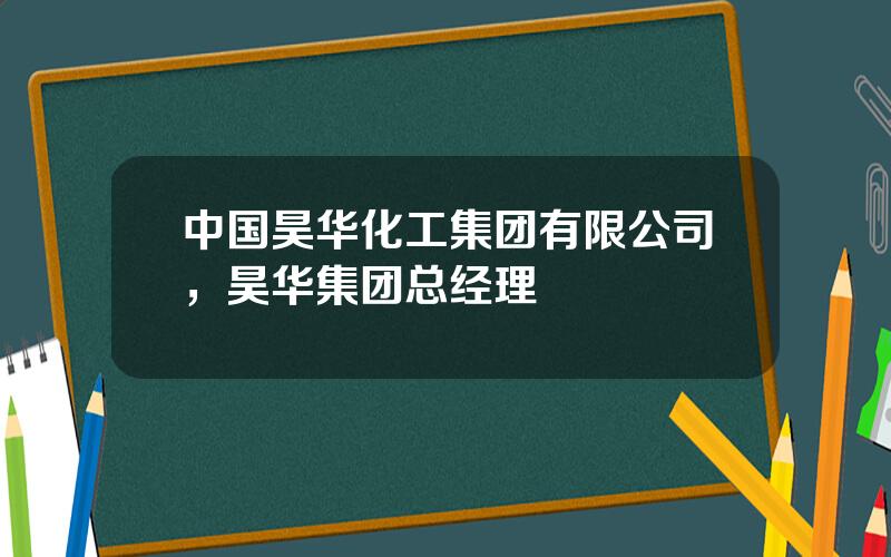 中国昊华化工集团有限公司，昊华集团总经理
