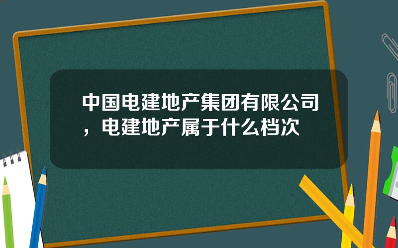 中国电建地产集团有限公司，电建地产属于什么档次