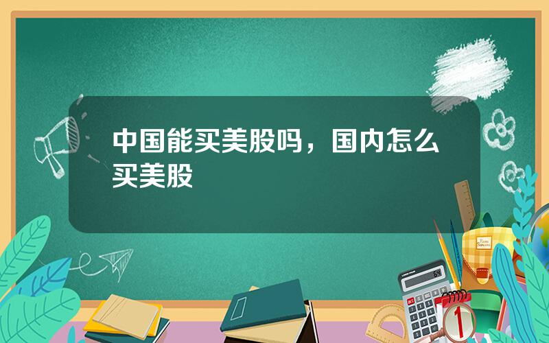中国能买美股吗，国内怎么买美股