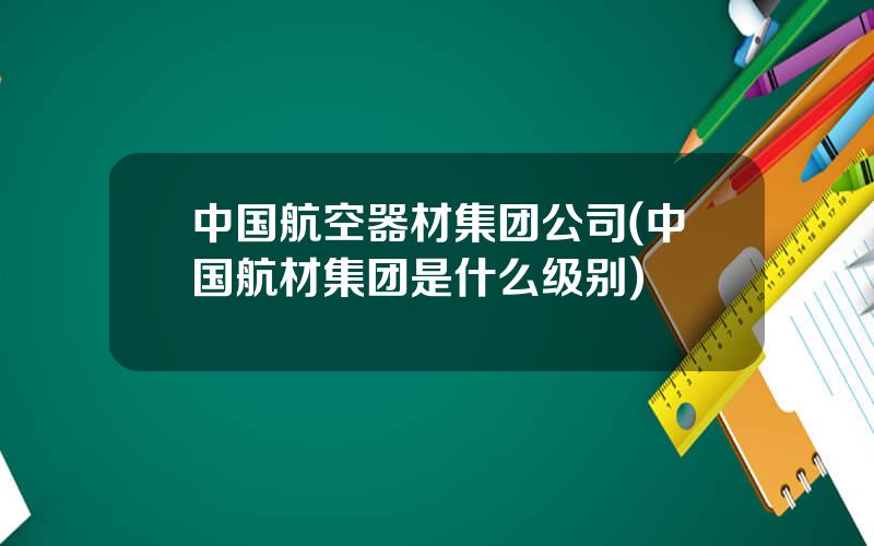 中国航空器材集团公司(中国航材集团是什么级别)