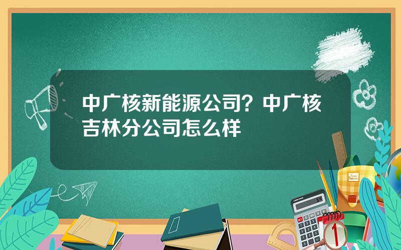 中广核新能源公司？中广核吉林分公司怎么样