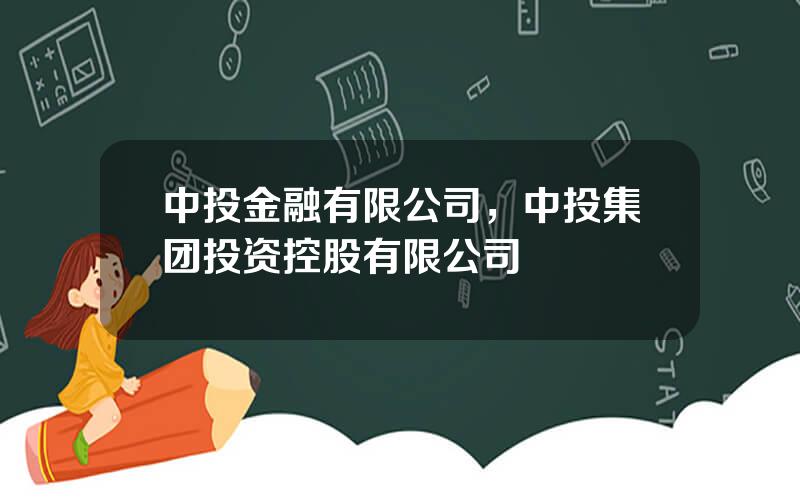 中投金融有限公司，中投集团投资控股有限公司
