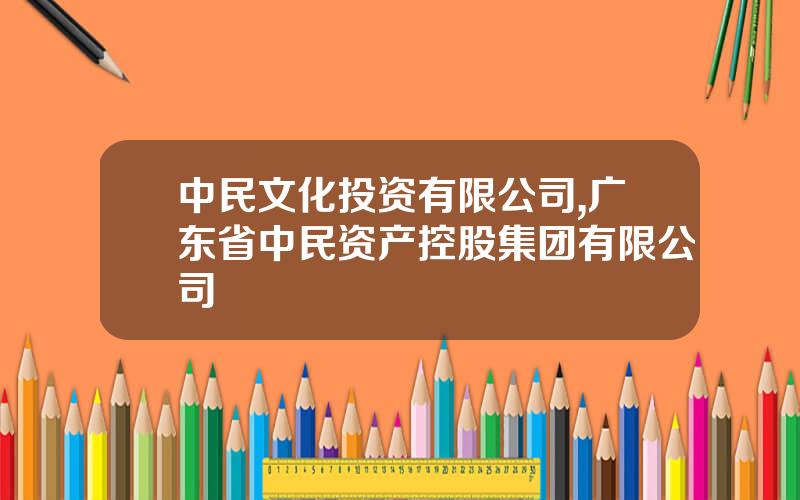 中民文化投资有限公司,广东省中民资产控股集团有限公司