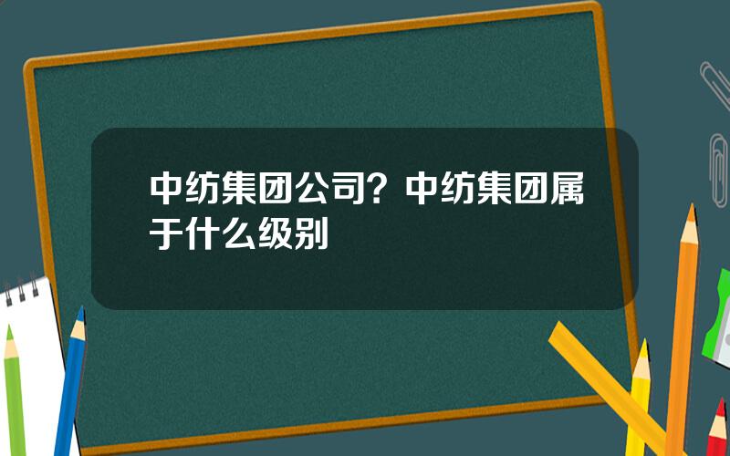 中纺集团公司？中纺集团属于什么级别