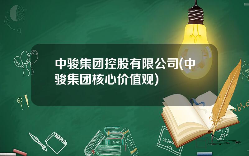 中骏集团控股有限公司(中骏集团核心价值观)
