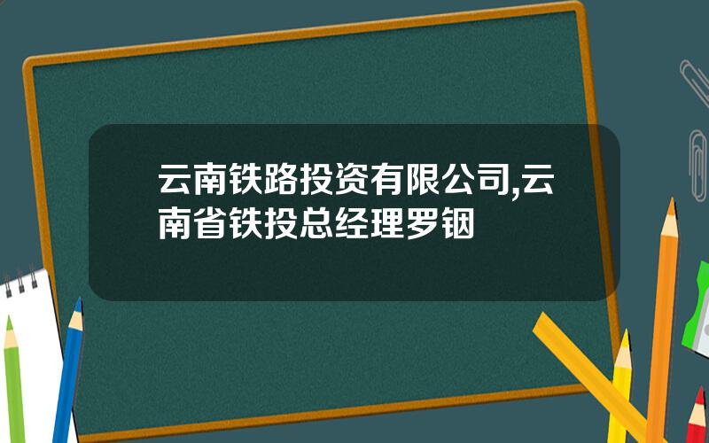 云南铁路投资有限公司,云南省铁投总经理罗铟
