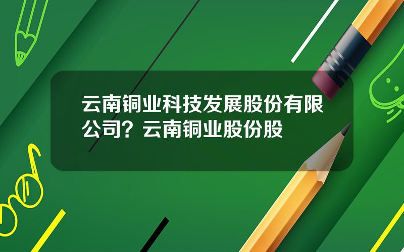 云南铜业科技发展股份有限公司？云南铜业股份股