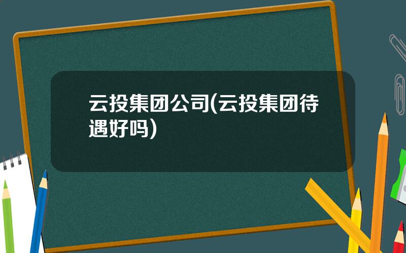 云投集团公司(云投集团待遇好吗)