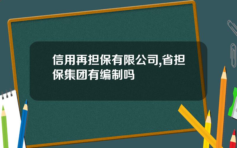 信用再担保有限公司,省担保集团有编制吗