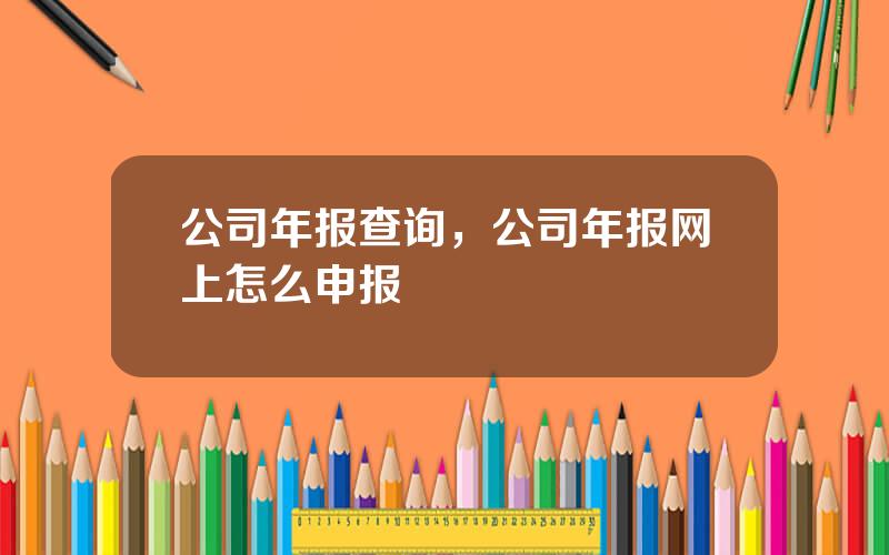 公司年报查询，公司年报网上怎么申报