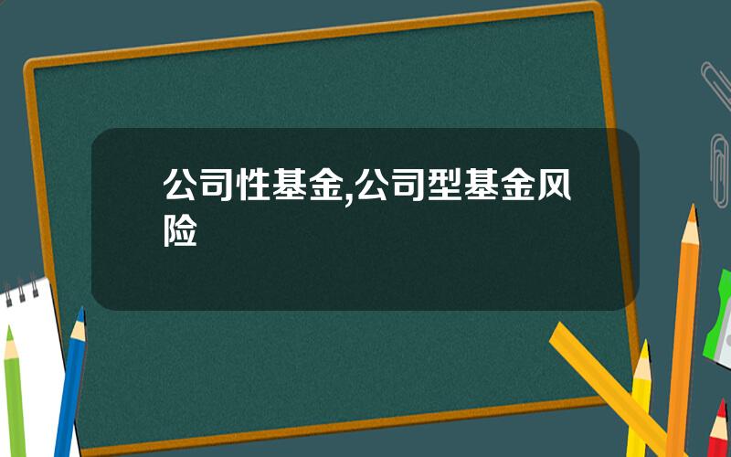 公司性基金,公司型基金风险
