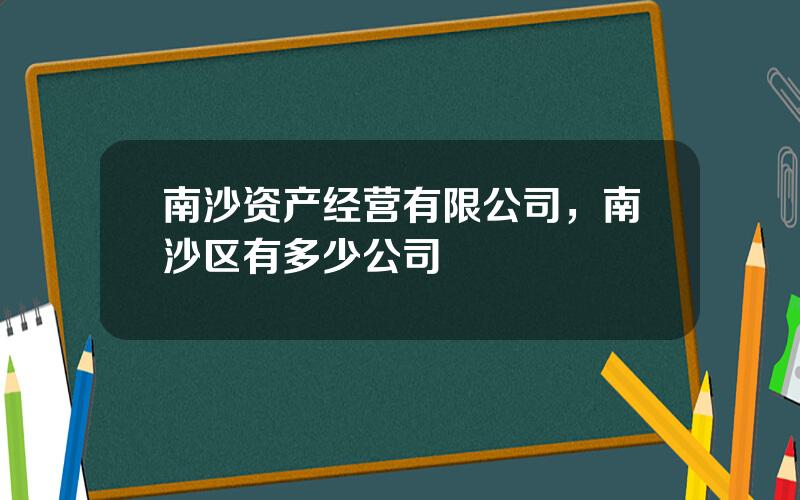 南沙资产经营有限公司，南沙区有多少公司