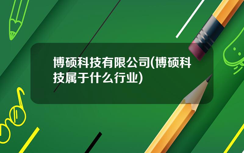 博硕科技有限公司(博硕科技属于什么行业)