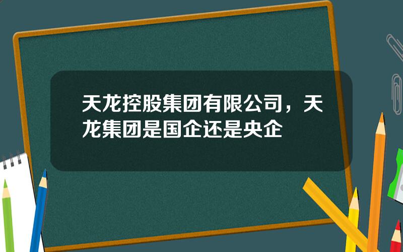 天龙控股集团有限公司，天龙集团是国企还是央企
