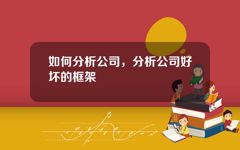 如何分析公司，分析公司好坏的框架