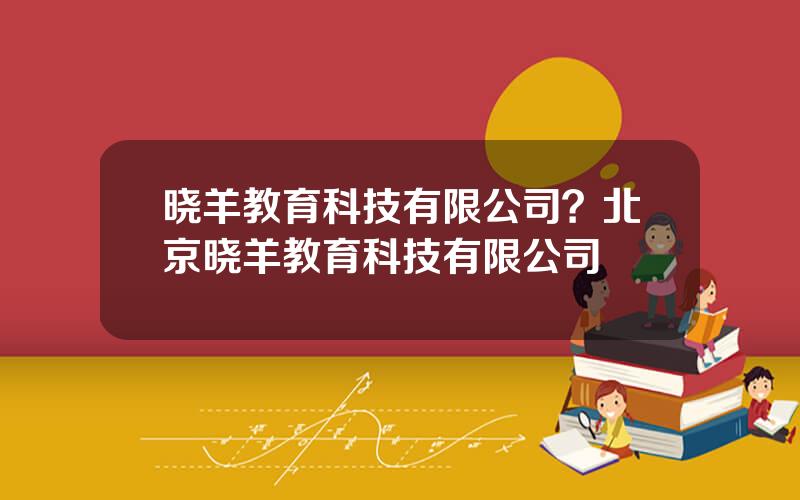 晓羊教育科技有限公司？北京晓羊教育科技有限公司