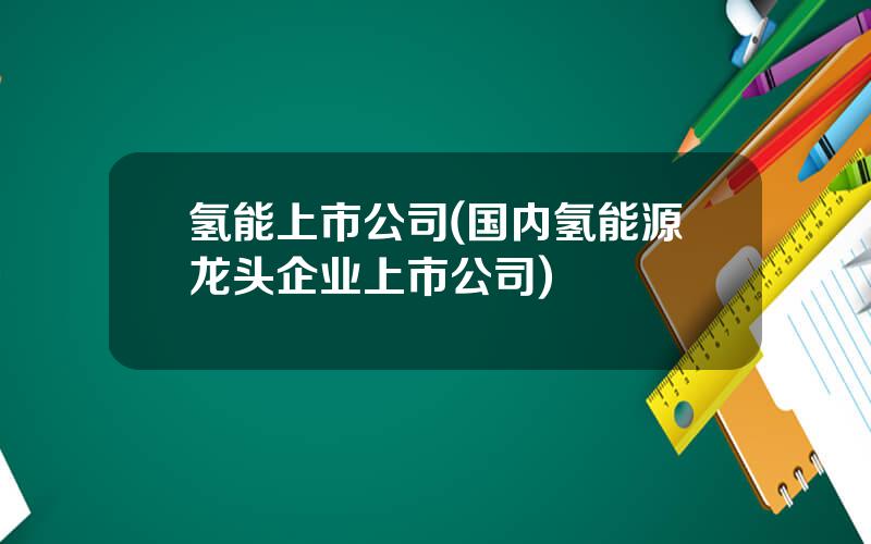 氢能上市公司(国内氢能源龙头企业上市公司)
