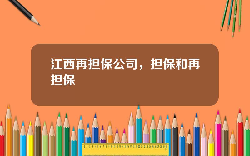 江西再担保公司，担保和再担保