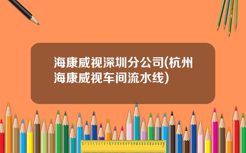 海康威视深圳分公司(杭州海康威视车间流水线)
